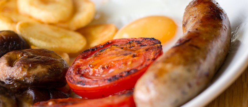 John Murray Butcher's sausages for breakfast at Billy's on the Road